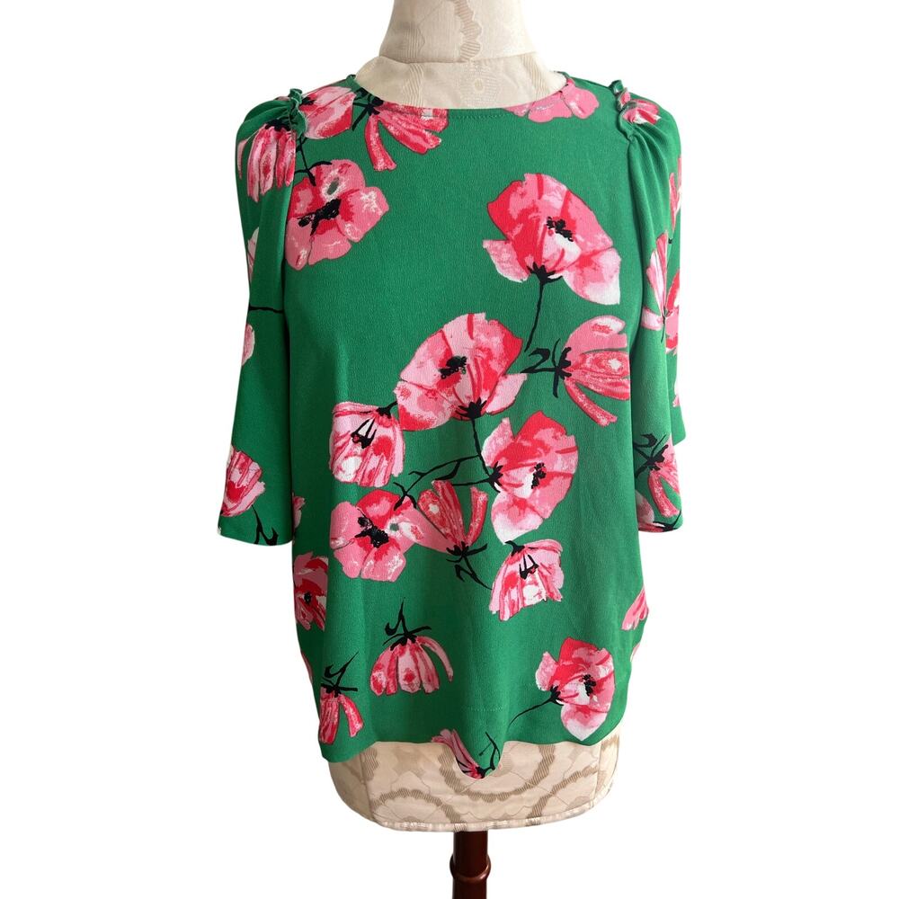 Who What Wear Bell Elbow Length Sleeve Floral Blouse Small